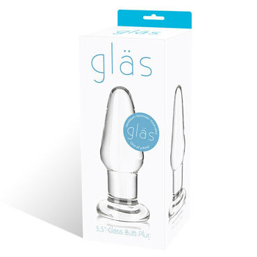Glas Butt Plug, 8 см - Прозрачный анальный плаг - купить в секс шопе