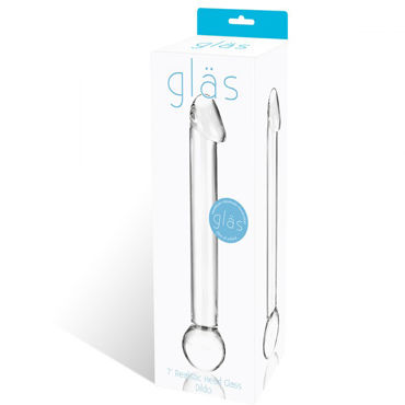 Glas Realistic Head Glass Dildo, прозрачный - Стеклянный дилдо с реалистичной головкой - купить в секс шопе