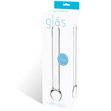 Glas Straight Glass Dildo, прозрачный - Стеклянный жезл с шаром - купить в секс шопе