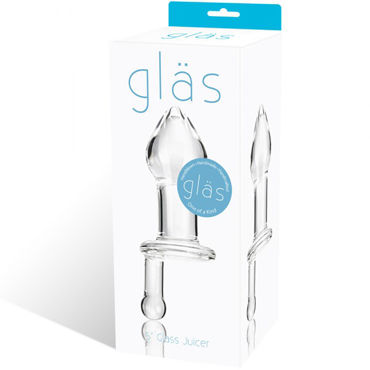 Glas Glass Juicer, прозрачный - Прозрачный плаг с ручкой - купить в секс шопе