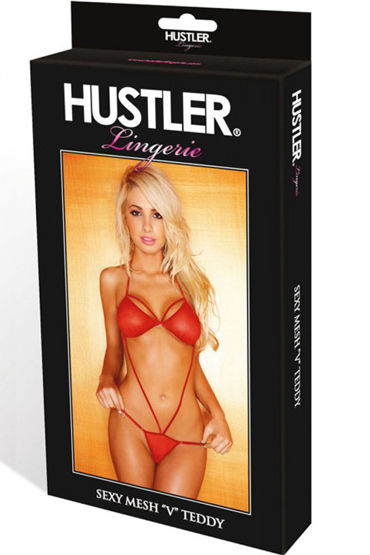 Hustler Боди V-формы, красный - Невероятно откровенный - купить в секс шопе