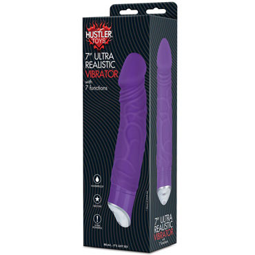 Hustler Ultra Realistic вибратор, фиолетовый - Реалистичной формы с венами - купить в секс шопе