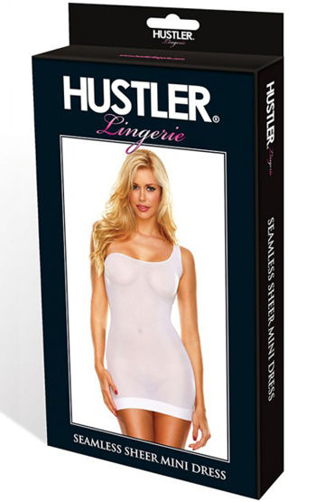 Hustler Seamless Sheer Mini Dress, белое - Облегающее мини-платье - купить в секс шопе