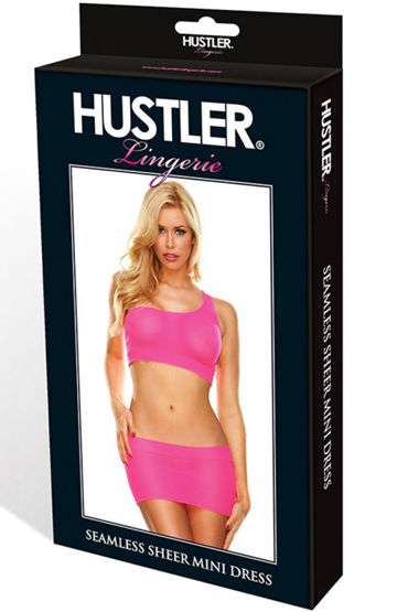Hustler Seamless Sheer Mini Dress, розовый - Комплект из мини-юбки и топа - купить в секс шопе