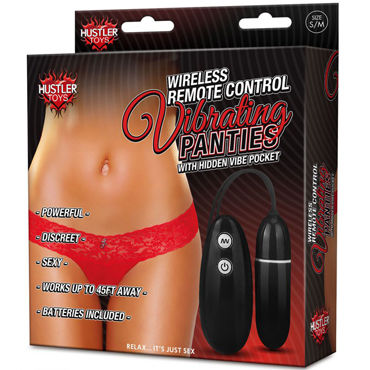 Hustler Wireless Remote Control Vibrating Panties, красные — фото 2