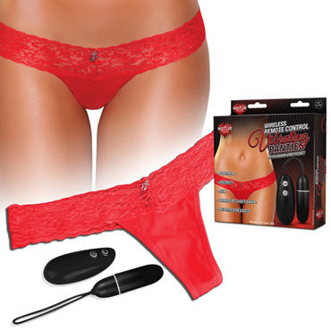 Hustler Wireless Remote Control Vibrating Panties, красные — фото 1