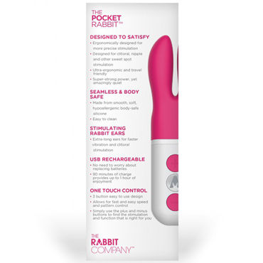 Rabbit Company Pocket Rabbit, розовый - Вибромассажер в виде кроличьих ушек - купить в секс шопе