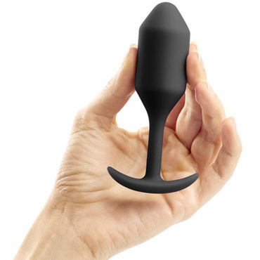 B-Vibe Snug Plug 2, черная - Анальная пробка из силикона - купить в секс шопе