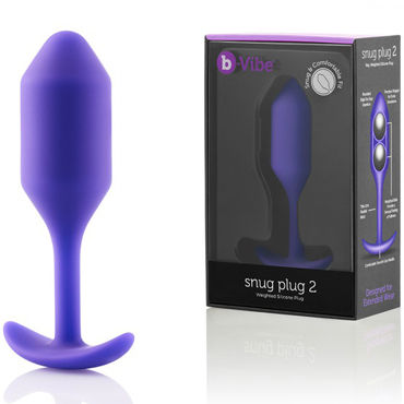 B-Vibe Snug Plug 2, фиолетовая, Анальная пробка из силикона