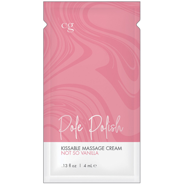 CG Pole Polish Kissable Massage Cream Not So Vanilla, 4 мл, Съедобный массажный крем для поцелуев, Ваниль