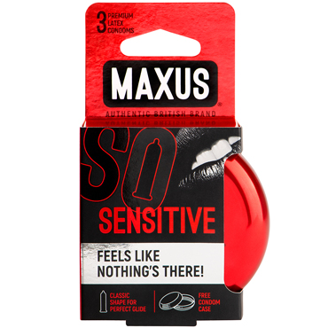 Maxus Sensitive, 3 шт, Презервативы в железном кейсе ультратонкие