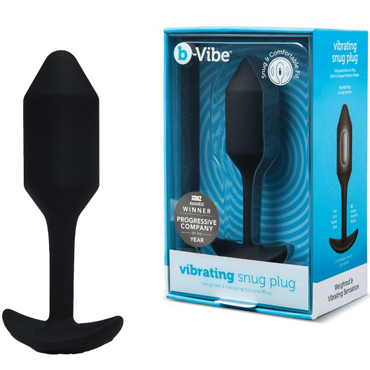 B-Vibe Vibrating Snug Plug 2, черная, Пробка для ношения с вибрацией