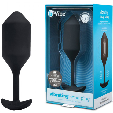 B-Vibe Vibrating Snug Plug 4, черная, Пробка для ношения с вибрацией