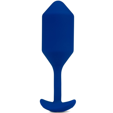 B-Vibe Vibrating Snug Plug 4, синяя - Пробка для ношения с вибрацией - купить в секс шопе