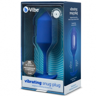 B-Vibe Vibrating Snug Plug 4, синяя - фото 7
