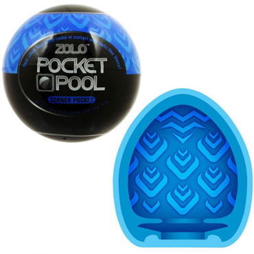 Zolo Pocket Pool Corner Pocket, белый, Эластичный мастурбатор со стимулирующим рельефом