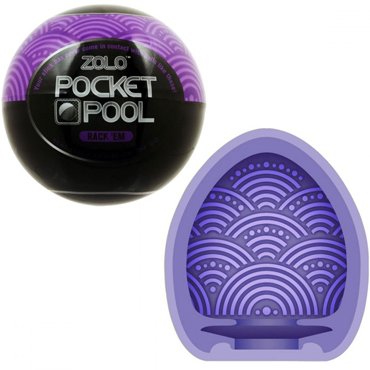 Zolo Pocket Pool Rack 'Em, белый, Эластичный мастурбатор со стимулирующим рельефом