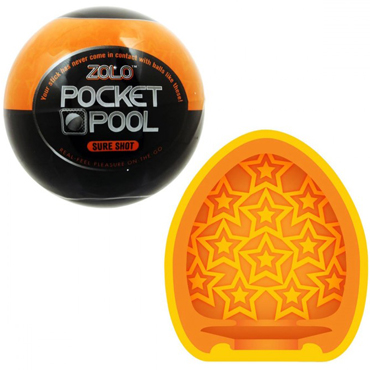 Zolo Pocket Pool Sure Shot, белый, Эластичный мастурбатор со стимулирующим рельефом