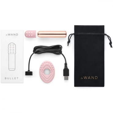 Le Wand Bullet, розовое золото, Люксовый мини-вибратор с насадками и другие товары Le Wand с фото