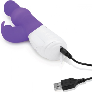 Rabbit Essentials Pearls Rabbit Vibrator, фиолетовый - Вибратор с вращающимися жемчужинами - купить в секс шопе