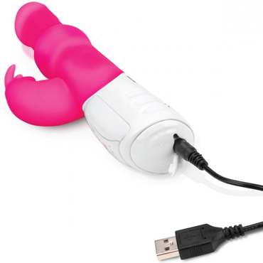 Rabbit Essentials Beads Rabbit Vibrator, розовый - Вибратор с вращающимися шариками - купить в секс шопе