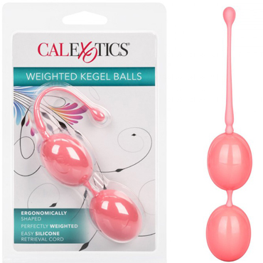 California Exotic Weighted Kegel Balls, розовые, Эргономичные вагинальные шарики