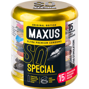 Maxus Special, 15 шт, Презервативы с железным кейсом точечно-ребристые