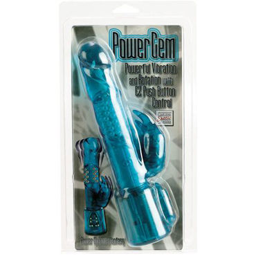 California Exotic Power Gem, голубой - Хай-тек вибратор с ротацией - купить в секс шопе