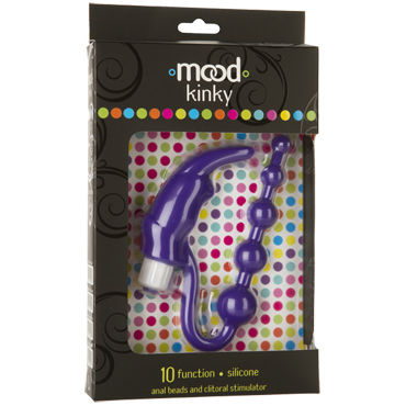 Doc Johnson Mood Kinky, фиолетовая - Анальная цепочка и клиторальный стимулятор - купить в секс шопе
