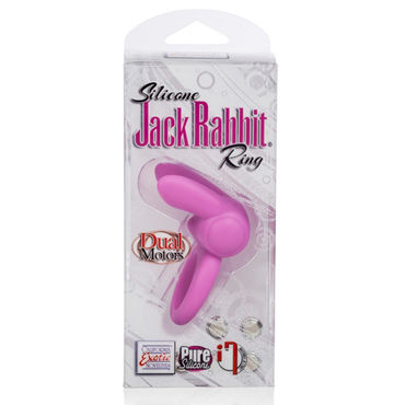 California Exotic Silicone Jack Rabbit Ring, розовое - Эрекционное виброкольцо с клиторальным кроликом - купить в секс шопе