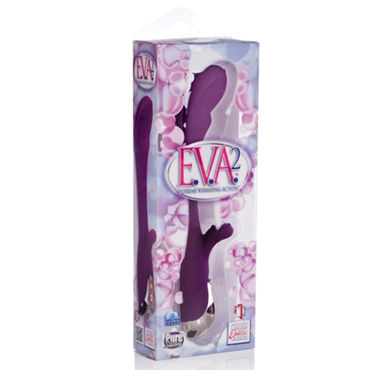 California Exotic E.V.A. 2 Extreme Vibrating Action, фиолетовый - Вибратор с гибким стволом и клиторальным отростком - купить в секс шопе