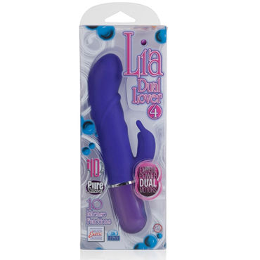 California Exotic Lia Dual Lover 4, фиолетовый - Вибратор с клиторальным стимулятором - купить в секс шопе