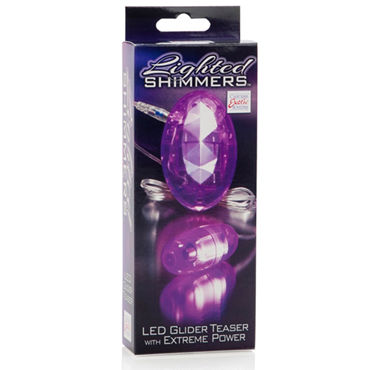 California Exotic Lighted Shimmers Glider Teasers, фиолетовый - Светящееся виброяичко - купить в секс шопе