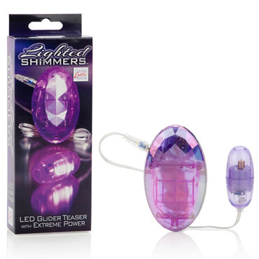 California Exotic Lighted Shimmers Glider Teasers, фиолетовый, Светящееся виброяичко