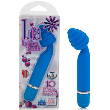 California Exotic Lia Mini-Massager Loving Touch, синий, Вибратор с рельефной головкой