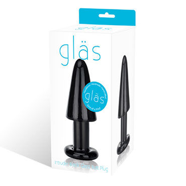 Glas Intruder Black Glass втулка - Черная анальная втулка - купить в секс шопе