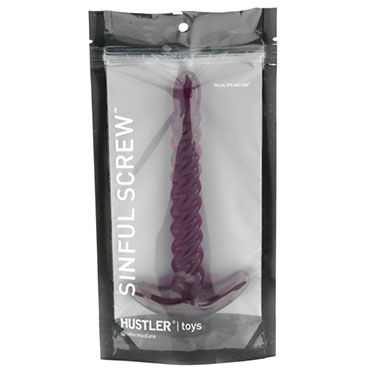 Hustler Sinful Screw, фиолетовый - Анальный стимулятор с рельефной поверхностью - купить в секс шопе