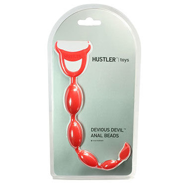 Hustler Devious Devil, красный - Анальная цепочка из силикона - купить в секс шопе