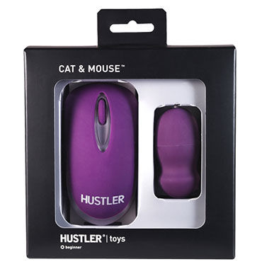 Hustler Cat and Mouse, фиолетовый - Стимулятор с пультом в виде мышки - купить в секс шопе