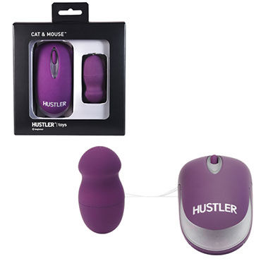 Hustler Cat and Mouse, фиолетовый, Стимулятор с пультом в виде мышки