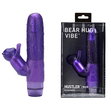 Hustler Bear Hug Vibe, фиолетовый, Вибратор с мишкой-стимулятором клитора