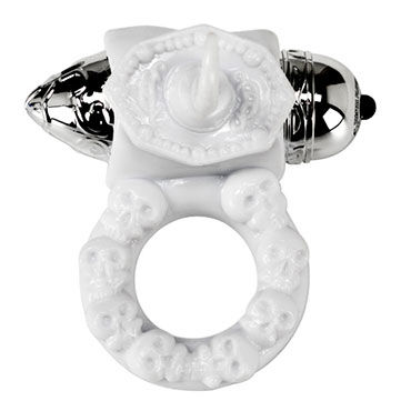 Digital Playground Riley White Pleasure Ring, Невероятно стильное вибро кольцо