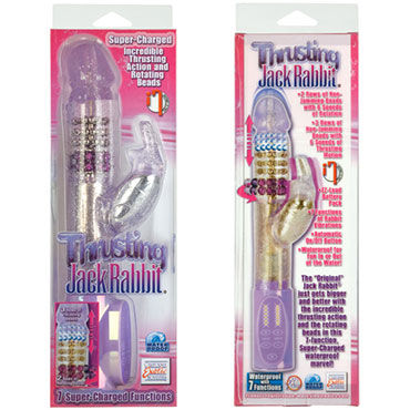 California Exotic Jack Rabbit, фиолетовый с блестками - Вибратор с металлическими шариками - купить в секс шопе