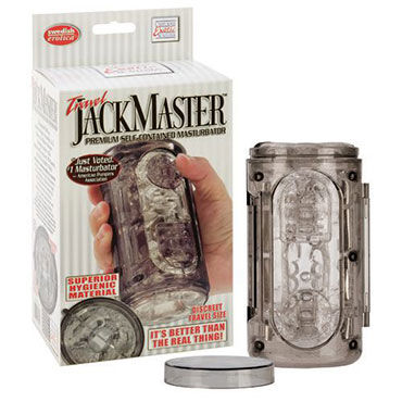 California Exotic Travel JackMasters, серый, Мастурбатор в пластиковой колбе