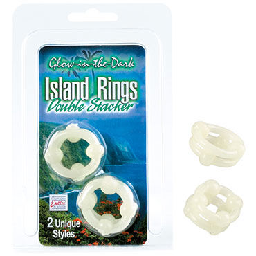 California Exotic Island Rings Double Stackers, Эрекционные кольца, светящиеся в темноте