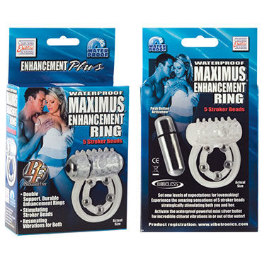California Exotic Maximus Ring 5 Stroke Beads - Эрекционное кольцо с виброэлементом - купить в секс шопе
