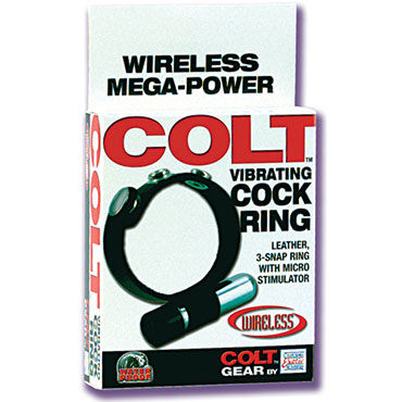 California Exotic Colt Vibrating Cock Ring - Кожаное кольцо с вибрацией - купить в секс шопе