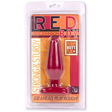 Doc Johnson Red Boy Medium - Анальная пробка среднего размера - купить в секс шопе
