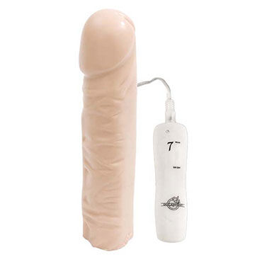 Doc Johnson Vibrating Classic Dong 19 см, телесный — фото 2