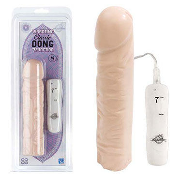 Doc Johnson Vibrating Classic Dong 19 см, телесный — фото 1